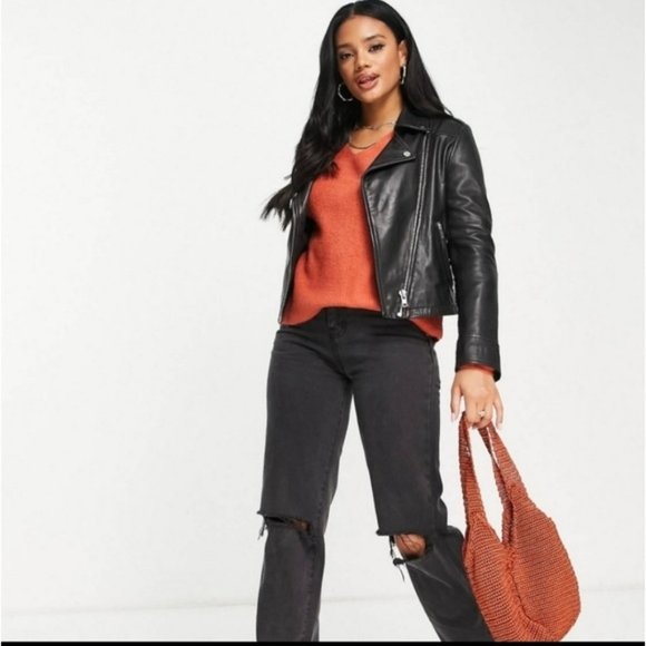 ASOS Threadbare Pumpkin Spice V-Neck Ribbed Relaxed-Fit Sweater - Picture 2 of 15